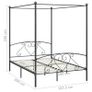 Canopy Bed Frame Grey Metal 160x200 cm Image 2