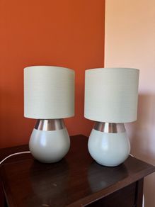 Pair of Next Table Lamps Sage Green