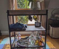 Drinks Trolley with Removable Serving Tray and Wine Rack