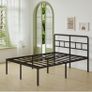Black Double Bed Frame 4ft 6 with Curved Headboard, Heavy Duty 46 cm High Image 8