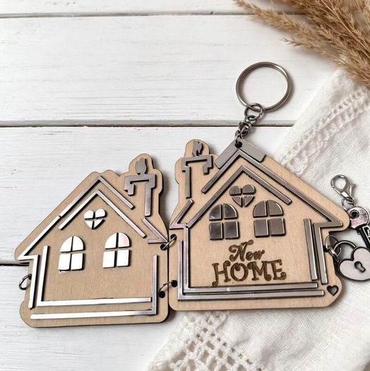 Personalised New Home Keyring, Housewarming Gift, New Home Gift