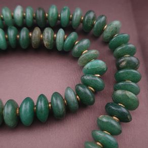 Vintage jade Tire Shape Beads Necklace