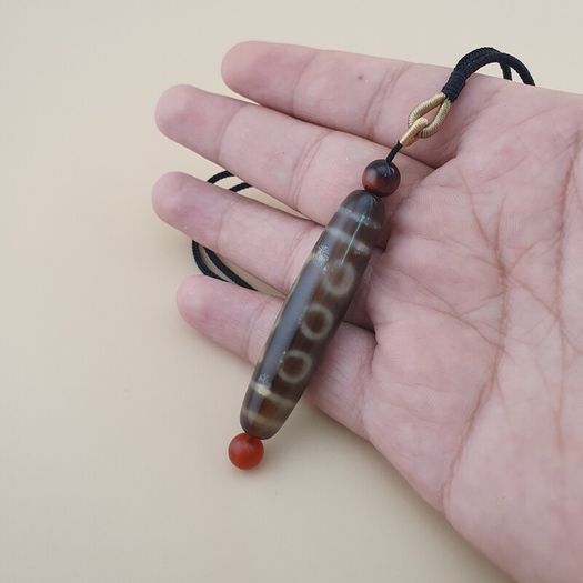 Vintage 5 Eyes Himalayan Tibetan Agate Dzi Bead Amulet