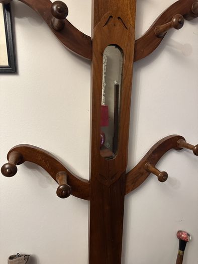 antique hall stand in good condition, very neat and a glove compartment in centre,
