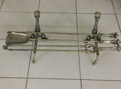 Old Gothic Brass Companion set