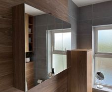 Wall mounted bathroom cabinet with mirror and Led lighting