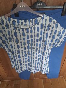 Beautiful Summer Set Tommy Hilfiger Ble Trousers & Carolyn donnelly Cotton Top Size 10