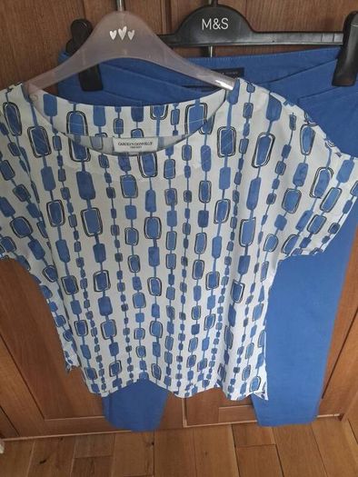 Beautiful Summer Set Tommy Hilfiger Ble Trousers & Carolyn donnelly Cotton Top Size 10