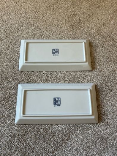 A Set of 2 Sousaku Japan ceramic rectangular sushi plates/ trays