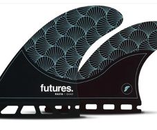 Futures Medium Rasta Honeycomb Quad Surfboard Fins Black Teal