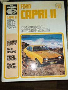 2 Old Hardback Car Manuals Ford Capri II and Hillman Hunter,