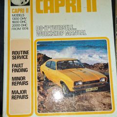 2 Old Hardback Car Manuals Ford Capri II and Hillman Hunter,