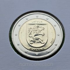 Latvia 2017 year - KURZEME - Uncirculated 2 Euro coin.
