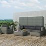 6 Piece Garden Lounge Set with Cushions Poly Rattan Grey Image 4