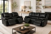 New 3+2 Or 3+1+1 Leather Recliner In Grey And Black