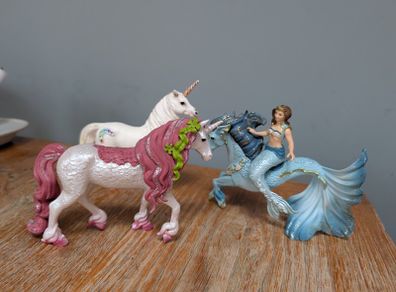 Schleich unicorns and mermaid