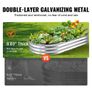 NEW SALE | Raised Garden Bed, 71.9 x 36.4 x 11 inch Galvanized Metal Planter Box, Outdoor Planting Boxes with Open Base, for Growing Flowers/Vegetables/Herbs in Backyard/Garden/Patio/Balcony, Silver Image 3
