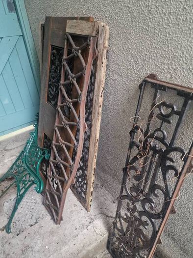 Cast iron Garden bench ends + backs