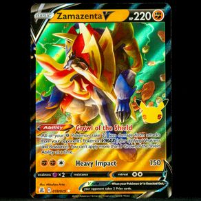 Zamazenta V 018/025 Half Art Ultra Holo Rare Celebrations 25th Anniversary Pokemon Card