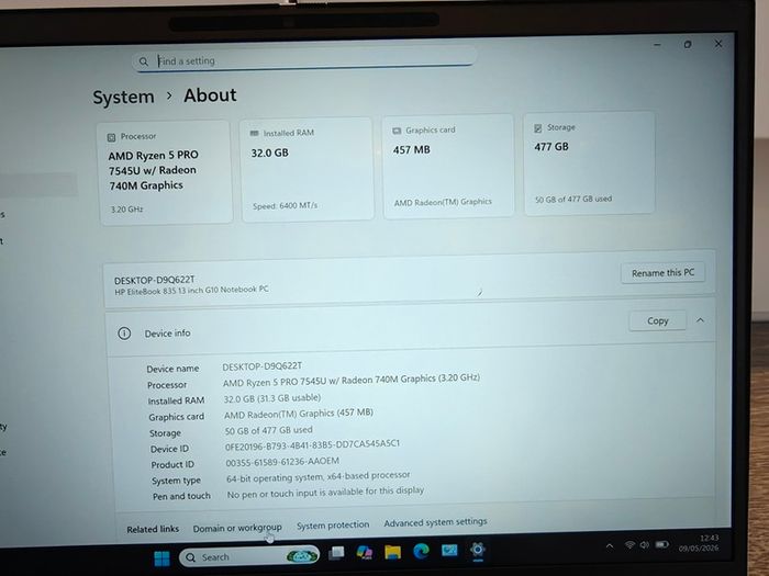 HP Elitebook 835 G10 | AMD Ryzen 5 Pro | 32GB | 512GB | 13.3" Wuxga | Win11