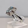 Aquamarine, White Zircon Coffee Zircon Ring in Rhodium Overlay Sterling Silver Image 6