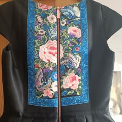 Ted baker occasion tea stunning skater dress 1 UK 10 floral roses black