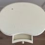 Cream Side Table with Glass Top Image 2