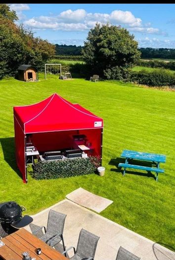 RED POP UP Gazebo (3 side walls included!) 40mm frame