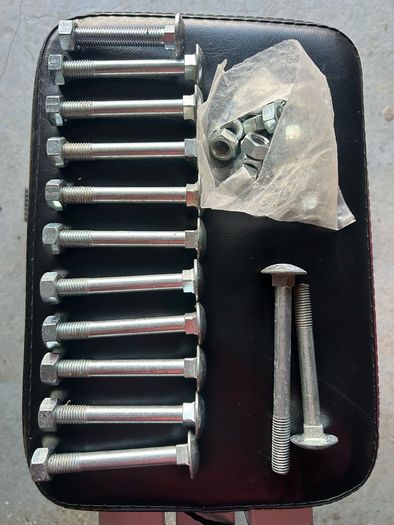 Heavy duty carriage bolts and bag spare nuts