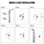 6 in 1 Shower Tower Panel Stainless Steel LED Display Wall Mounted Shower Panel System Panel Rainfall Massage Jets Waterfall Bathroom Shower Tower (FREE POSTAGE) Image 7