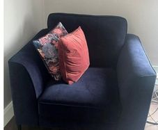 FOR SALE: Navy 3Seater Couch + Matching Armchair