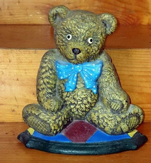 Vintage Cast Iron Teddy Doorstop Wright Studio's