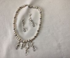 Brand New Sterling Silver and Freshwater Pearl Necklace and matching Earrings