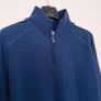 Crane Sports Blue Quarter Zip Ribbed Pullover Golf Sweater Racing Stripes Size L Image 6