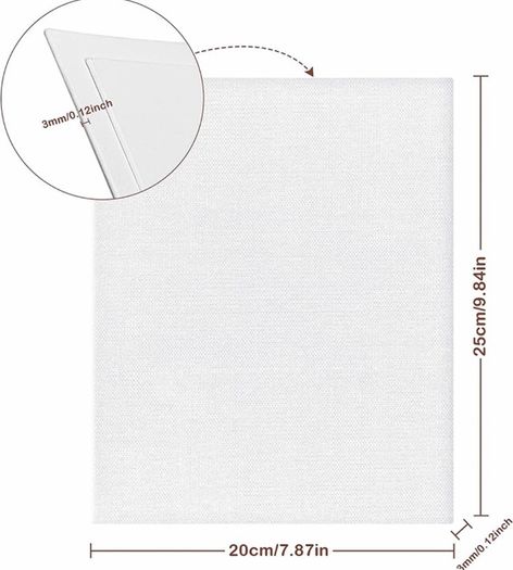 12 Packs Blank Art Canvases Pre Stretched Canvas Board, 100% Cotton Artist Painting Canvas for Acrylic Painting, Oil Paint