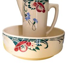ceramic pitcher/jug & bowl