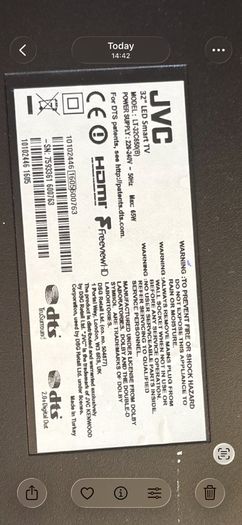 JVC Smart Tv  (no remote) 32 inch LED