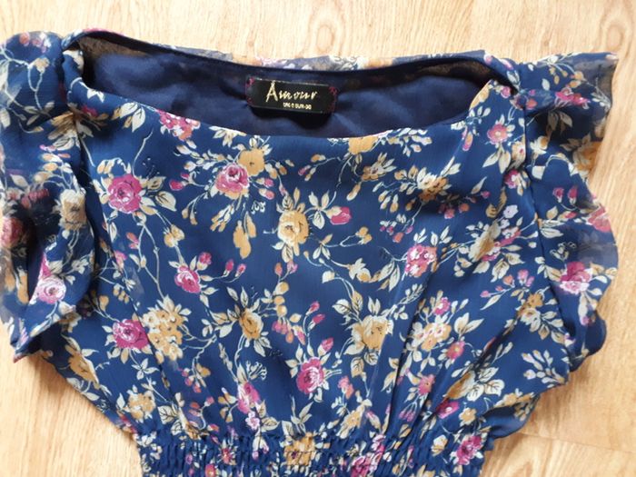 Navy Floral Dress  Size 8