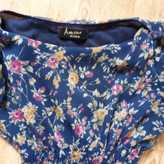 Navy Floral Dress  Size 8