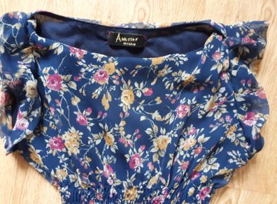 Navy Floral Dress  Size 8