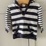 Dark grey & mark striped baby jumper 6-9m Image 2