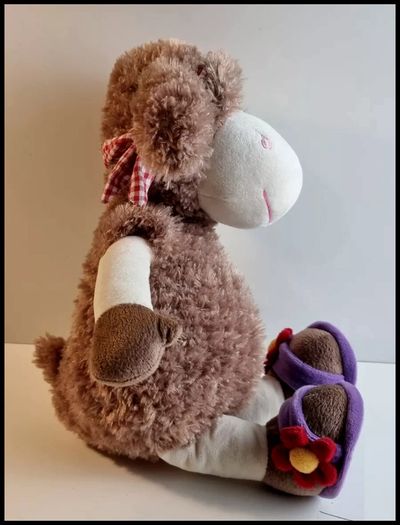 Card Factory Farm Patch Brown Lamb  Soft Plush Toy With Slippers