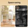 Dining Table Set with 4 Bar Stools Space Saving Design 100 x 60 x 96cm Natural Image 5
