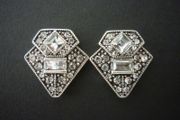 Art Deco Vintage Style Silver Earrings
