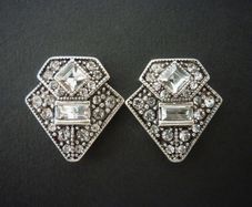 Art Deco Vintage Style Silver Earrings