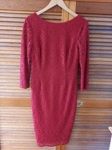 Red Lace Midi Dress