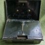 Vintage Black Metal Cash Box Document Tin Black Metal Tin Office Metal Box Supplies Office Image 10