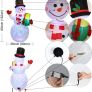 5Ft Christmas Inflatables Blow Up Yard Decorations, Upgrade Snowman Xmas Inflatable with Rotating LED Lights for Indoor Outdoor Yard Garden Christmas Decorations Image 2