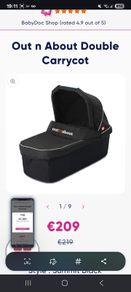 OutnAbout Double Carrycot Bassinet with adaptor