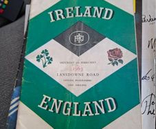 Ireland v England February 1963- 5 Nations rugby match programme